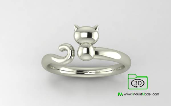 Cat-Ring-3D-Model-silver-Image