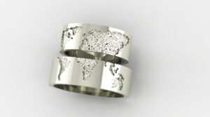 World Wedding Ring Set 3D Model Image 2