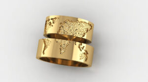 World Wedding Ring Set 3D Model Image 3