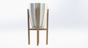 Flower Pot and Plant Stand 3D Model Image 2