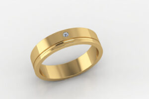 Point Solitaire Ring 3D Model Gold