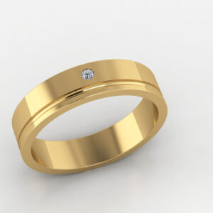 Point Solitaire Ring 3D Model Gold