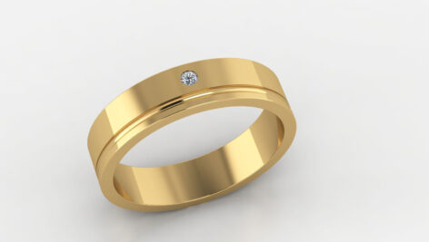 Point Solitaire Ring 3D Model Gold