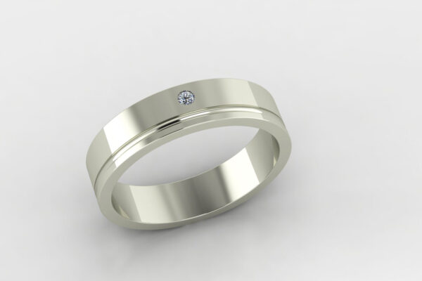 Point Solitaire Ring 3D Model Silver