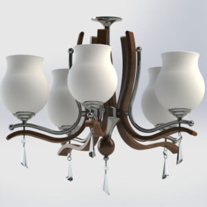 5 Branches Chandelier 3D Model Image 10