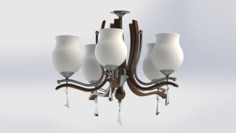 5 Branches Chandelier 3D Model Image 10