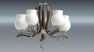 5 Branches Chandelier 3D Model Image 7