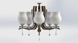 5 Branches Chandelier 3D Model Image 9