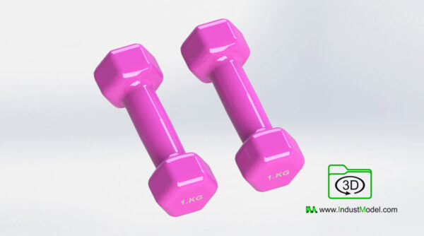 Neoprene Coated Dumbbell Hand Weights 3D model Image 2-2 l