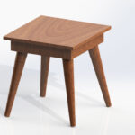 Small Wood Tea Table 3D Model image 1