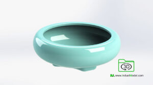 Wide Glazed Vase 3D Model Image w1