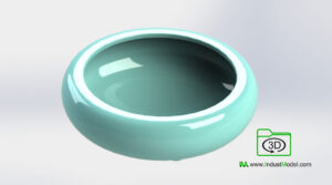 Wide Glazed Vase 3D Model Image w2