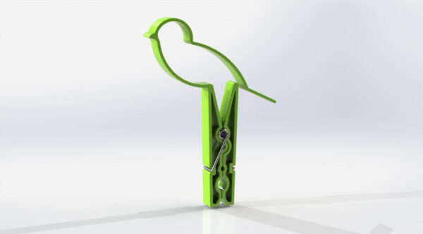 Bird Clothespin 3D Model image 1