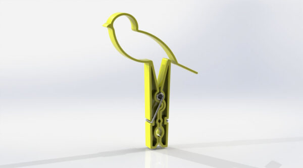 Bird Clothespin 3D Model image 4