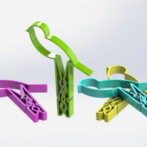 Bird Clothespin 3D Model image main