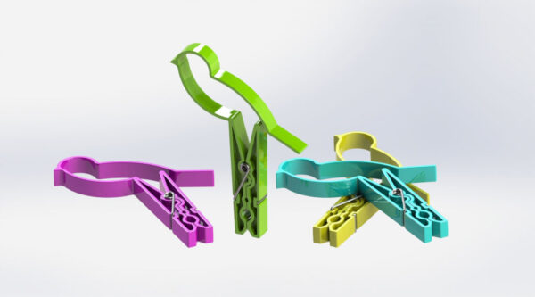 Bird Clothespin 3D Model image main