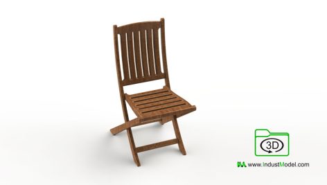 Wooden Folding Chair 3D-Image 2