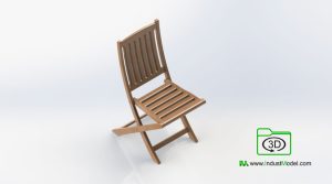 Wooden Folding Chair 3D-Image 1