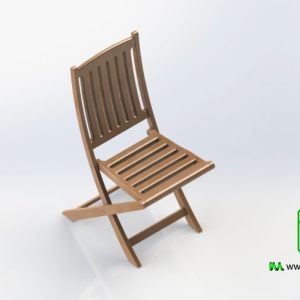 Wooden Folding Chair 3D Model