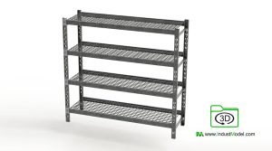 Metal shelving unit 3D Model