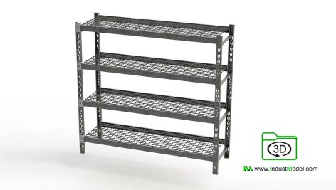 Metal shelving unit 3D Model