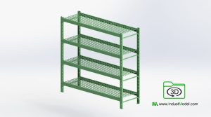 Metal shelving unit 3D Model Image 2