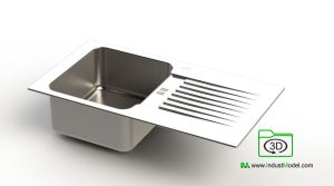 Modern Kitchen Sink and Faucet 3D model