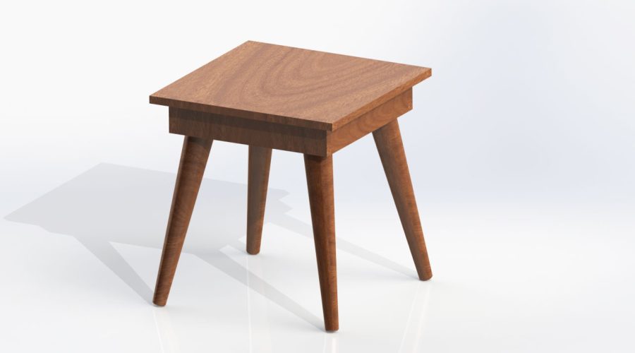 Small Wood Tea Table 3D Model image 1