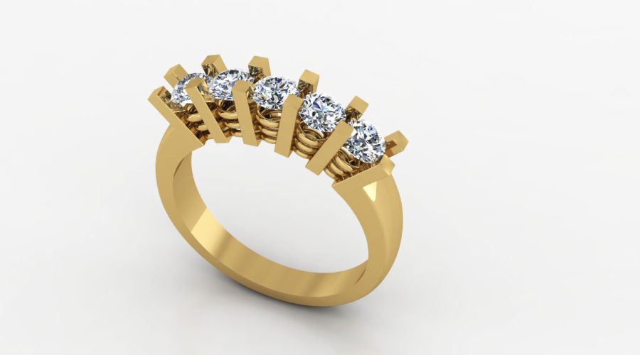 Sun Solitaire Ring 3D Model Image 1-a